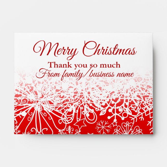 Christmas Red Snowflake Cash Gift Envelope (Front)