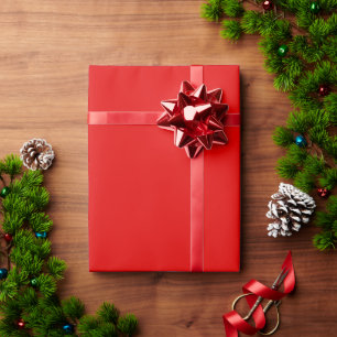 Christmas Red Solid Colour Wrapping Paper