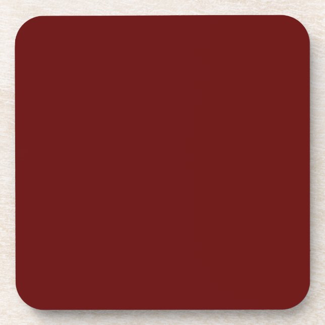 Christmas red, solid red, deep Red, plain Red  Coaster (Front)