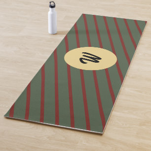 Christmas red stripes green matching family Custom Yoga Mat