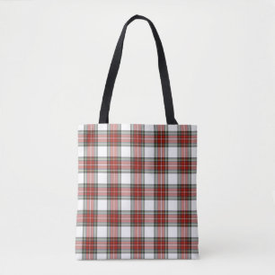 Christmas Red Tartan Check Plaid Tote Bag