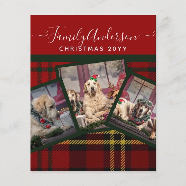 CHRISTMAS Red Tartan Photo Collage Flyer (Front)