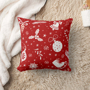 Christmas Red Throw Pillow