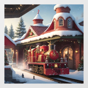 Christmas Red Train Window Cling