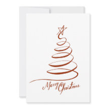 Christmas Red Tree Line Art Minimalistic