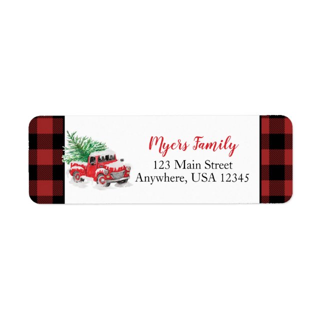 Christmas red truck buffalo plaid (Front)