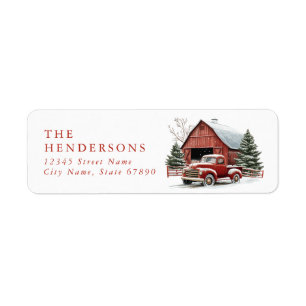 Christmas Red Truck Return Address Labels