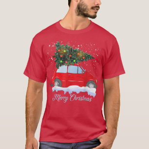 Christmas Red Truck Xmas Tree Vintage Merry Christ T-Shirt