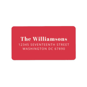 Christmas Red Typography Custom Return Address Label