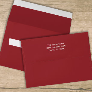 Christmas Red Watercolor Holly Berries Greenery Envelope