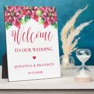 Christmas Red Wedding Welcome Plaque