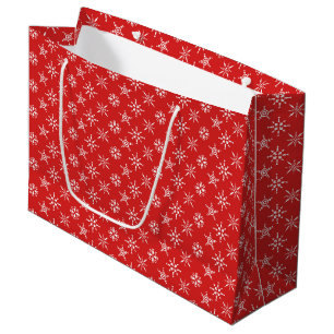 Christmas Red White Elegant Holidays Large Gift Bag