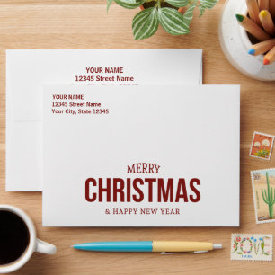 Christmas red & white envelope
