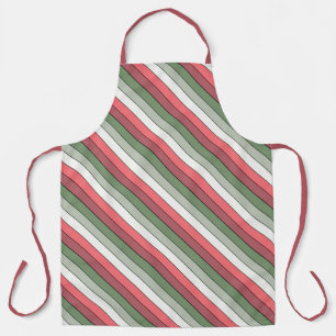 Christmas Red White Green Color On Textured Paper Apron