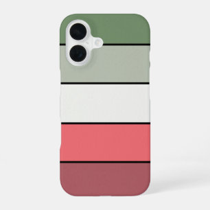 Christmas Red White Green Colour On Textured Paper iPhone 16 Case
