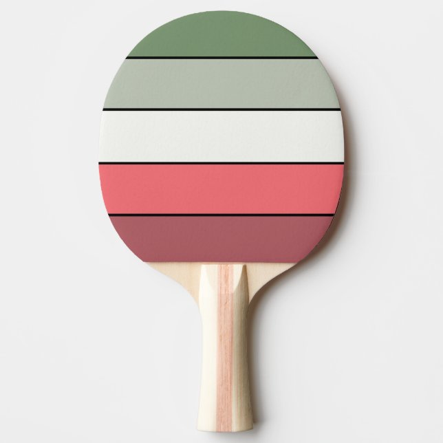 Christmas Red White Green Colour On Textured Paper Ping Pong Paddle (Front)