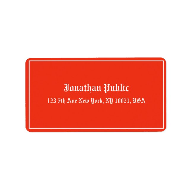 Christmas Red White Hand Script Template Address Label (Front)