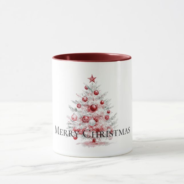 Christmas Red White Peppermint Tree Mug (Center)