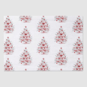 Christmas Red White Peppermint Trees Tissue Paper