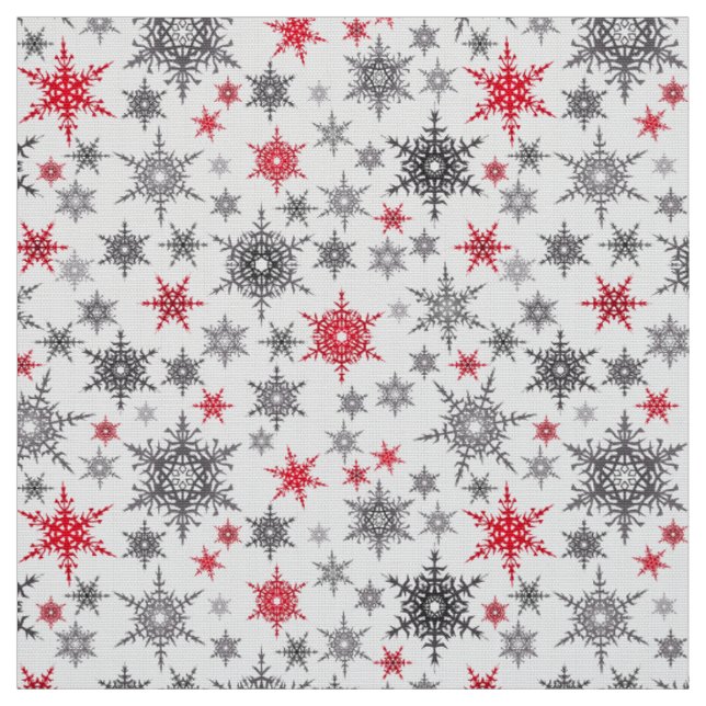 Christmas, red, white, snowflakes, winter fabric (Swatch)