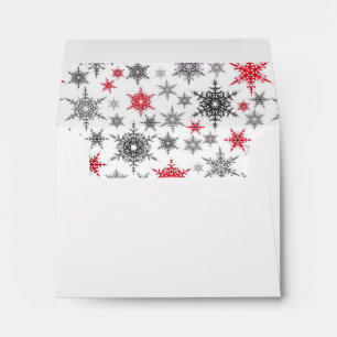 Christmas, red, white, snowflakes, winter, New yea Envelope