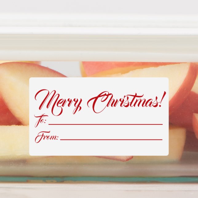 Christmas red white to from blank script elegant (Affixed)