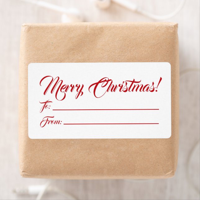 Christmas red white to from blank script elegant (Insitu)