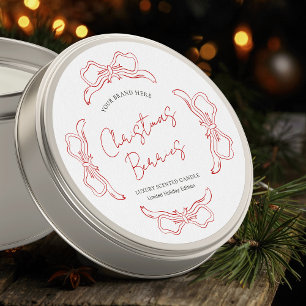 Christmas Red & White Winter Festive Product Label