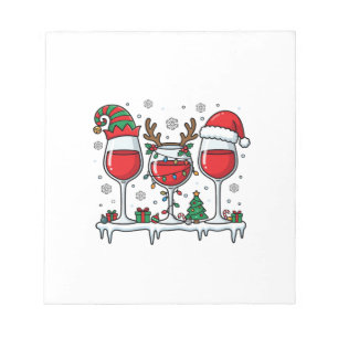 Christmas Red Wine Glasses Holiday Vector Notepad