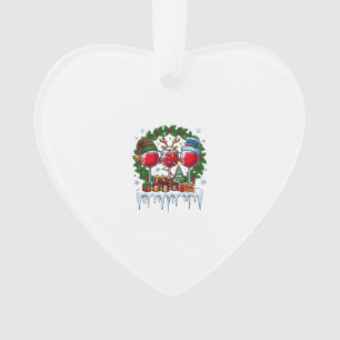 Christmas Red Wine Glasses Holly Wreath Snowman Ha Ornament
