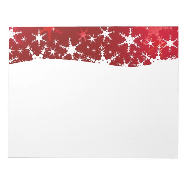 Christmas Red Winter Snowflakes Notepad (Front)