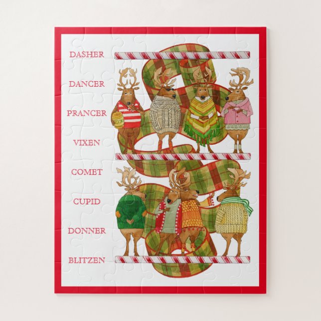 CHRISTMAS REINDEER 16x20 Big Pieces Puzzle (Vertical)