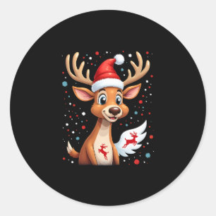 christmas Reindeer (1) Classic Round Sticker