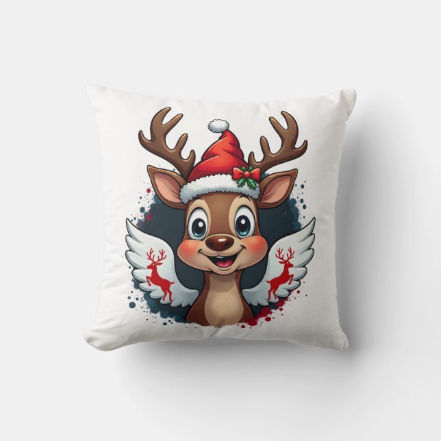 christmas Reindeer (1) Cushion (Front)