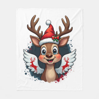 christmas Reindeer (1) Fleece Blanket