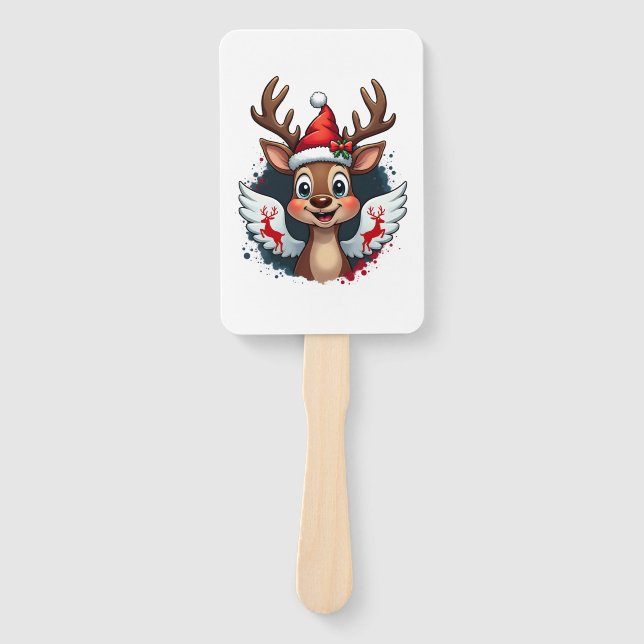 christmas Reindeer (1) Hand Fan (Front)