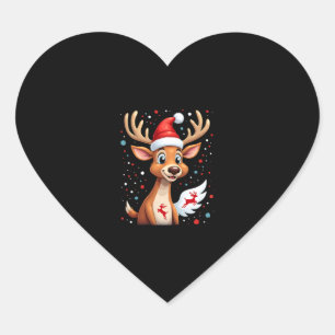 christmas Reindeer (1) Heart Sticker