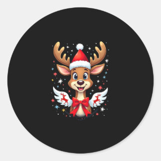 christmas Reindeer (3) Classic Round Sticker