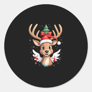 christmas Reindeer (4) Classic Round Sticker