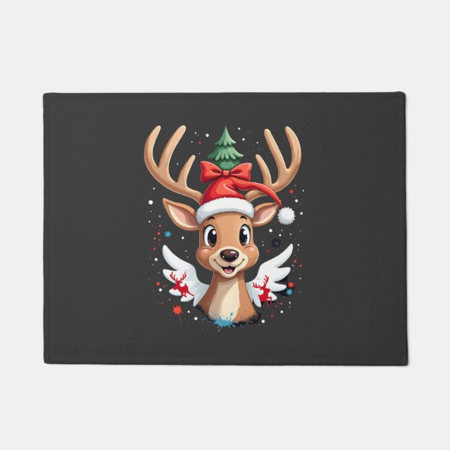 christmas Reindeer (4) Doormat (Front)