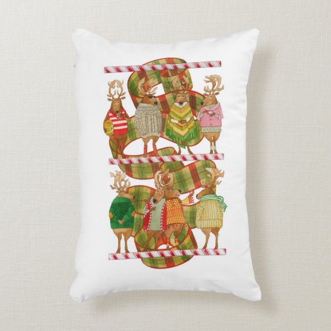 CHRISTMAS REINDEER Accent Pillow (Front(Vertical))