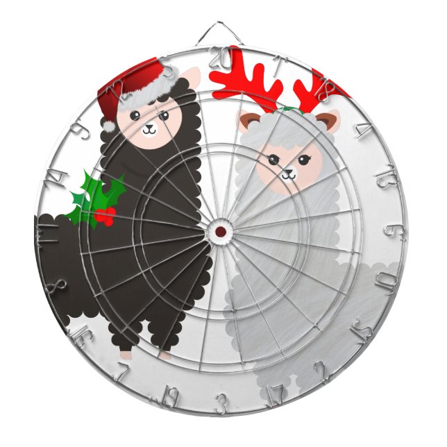 christmas reindeer alpacas dartboard (Front)