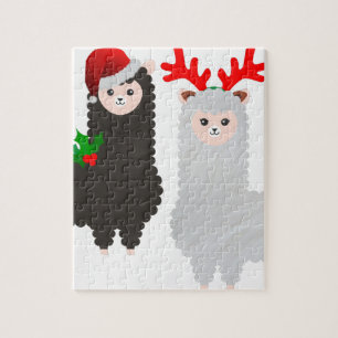 christmas reindeer alpacas jigsaw puzzle
