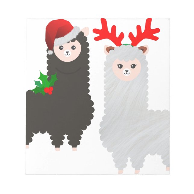 christmas reindeer alpacas notepad (Front)
