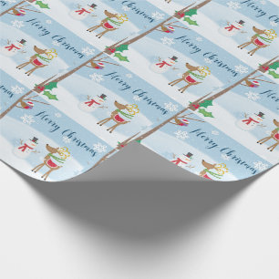 Christmas Reindeer and Snowmen Wrapping Paper