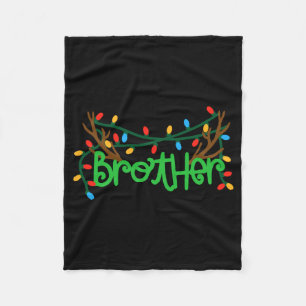 Christmas Reindeer Antlers Brother T Shirt  Fleece Blanket