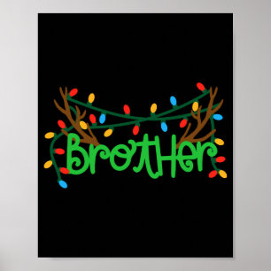 Christmas Reindeer Antlers Brother T Shirt Poster