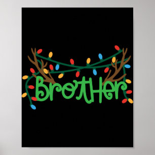 Christmas Reindeer Antlers Brother T Shirt Poster