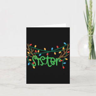 Christmas Reindeer Antlers Sister T Shirt Card