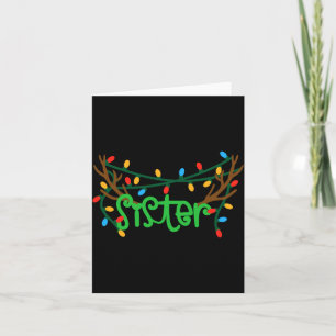 Christmas Reindeer Antlers Sister T Shirt  Card
